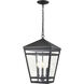 Seager 3 Light 12 inch Textured Black Outdoor Hanging Lantern